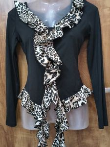 brand new SAVANA..Chic Animal Print Ruffle Top