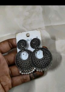 Set Of 2 Oxidized Mirror Earrings