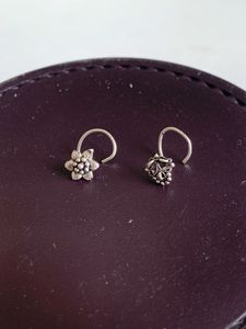 Pure Silver Nose Pin 2 Pice