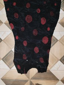 Black Sleeveless Maxi Dress with Red Polka Dots