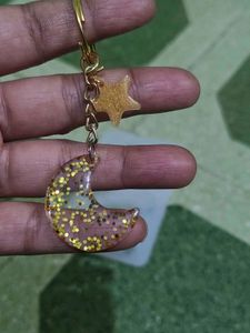 Cute Moon &amp; Star Keychain
