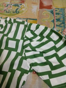 White And Green Coloured Top
