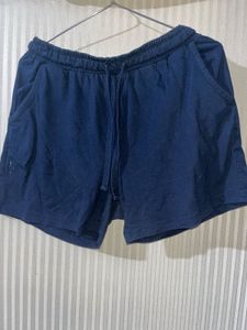 Navy Blue Cotton Shorts