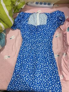 Blue Floral Mini Dress