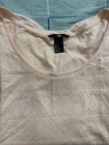 H&amp;M Self Design Pretty Peach Top