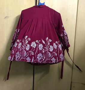 Floral Maroon Kurta (XL)