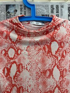 MANGO Snakeskin Print Top