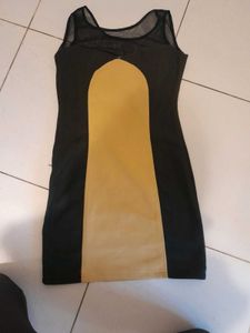 black and yellow dress