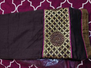 Coffee Brown Saree With Blouse