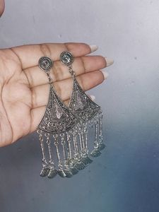 silver oxidised earrings