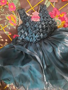 Teal Tulle Flower Girl Dress