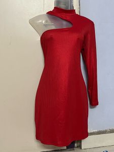 Tokyo Talkies Red One-Shoulder Mini Dress
