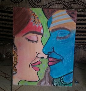Handmade Shivji Parvati Ji Painting