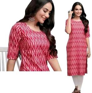 Red &amp; White Printed Kurta