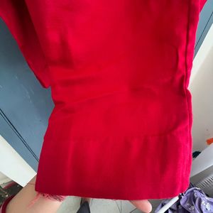 Beautiful Stiched Red Suit With Plazo