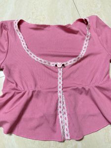 NEWME pink full sleeves cute top