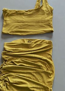 Mustard Co-ord Polyamide  Dress