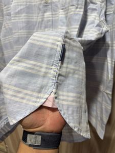 French Connection Blue Striped Formal Shirt