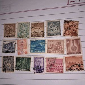 15 Antique Indian Stamps