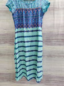 Blue Floral Printed Kurti