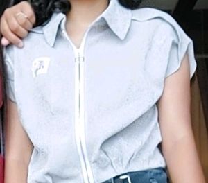 Stylish Grey Zip-Up Top