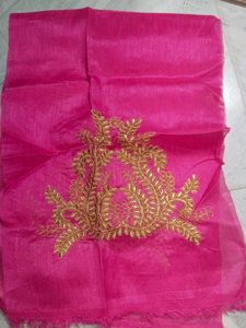 Saree With Worked Blouse