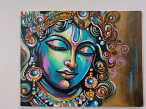 Abstract Krishna Canvas Painting