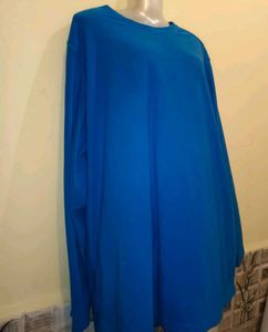 XXL-XXXL Blue Long woolen Sleeve T-Shirt