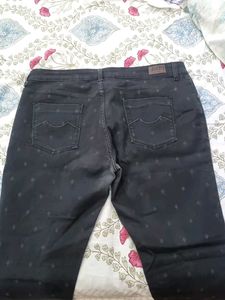 D.J.B Black Patterned Jeans