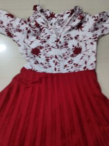 Red &amp; White Girls Dress Frock