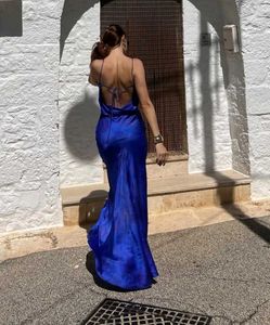 ZARA Long Printed Fishtail Satin Dress