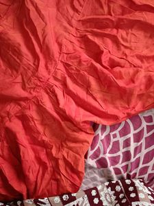 Yellow Kurti with Red Pants Set