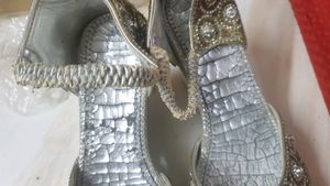 Silver Wedge Heel