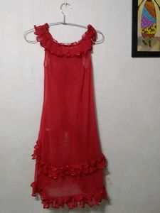 Red Ruffle Dress