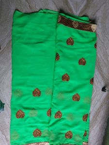 Green Embroidered Saree