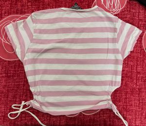 ROADSTER Striped Cropped T-Shirt