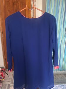 Kaira&#39;s Navy Blue Embroidered Tunic