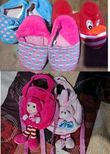 combo of 3 shoes and 2 bag( never used )