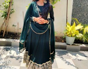 Green Anarkali Dress ✨