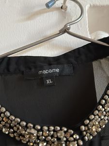 Elegant Black Embellished Collar Shirt