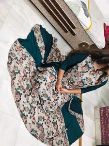 Floral & Teal Maxi Dress