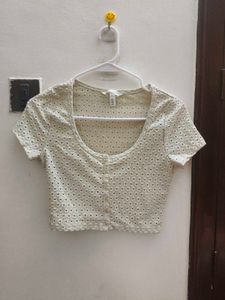 H&M Dotted Crop Top