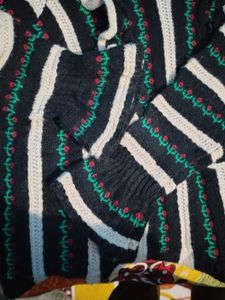 Floral Striped Knit Sweater