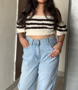 High Waisted Blue Slim Fit Denim