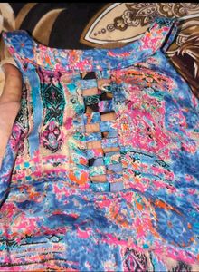 Colorful Sleeveless Dress/kurti