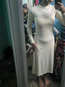 Cream Midi Bodycon Dress