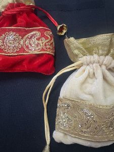 Embroidered Velvet Pouches