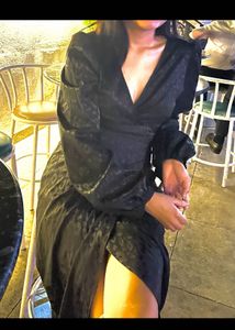 Silky Animal Print Wrap Dress