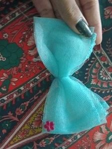 2 Aqua Bow Hair Clips