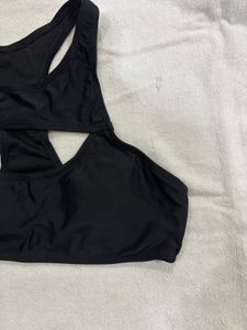 BLACK GYM BRA